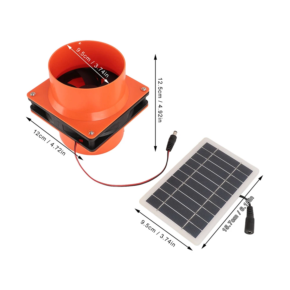 4-inch Exhaust Fan 12V Solar Power Fan Easy Installation Free Solar Energy Daylight Operation Carbon Footprint Reduction