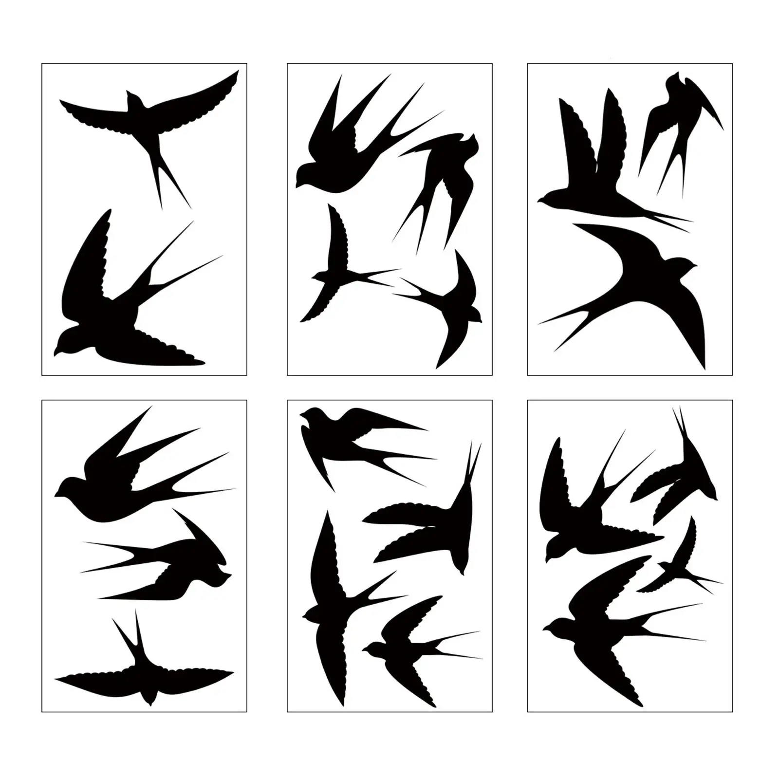 Bird Stickers 6 Sheets 20Pcs Waterproof Wall Stickers Window Decoration Window Decals Birds PVC Glass Stickers