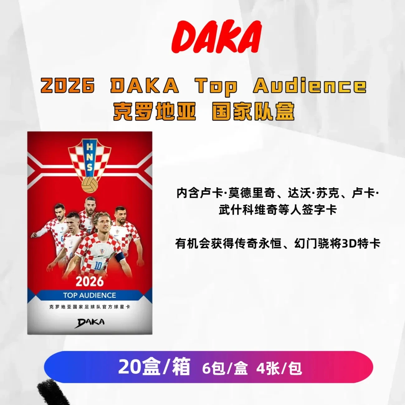 

DAKA 25-26 Croatia National Football Team TOP Audience Official Star Camodric Kovacic Gova Ozil Limited Signature Card