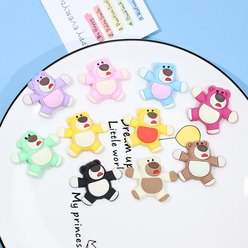 10 Pcs Cartoon Bear Pvc Soft Plastic Patch Diy Phone Case Organizer Fridge Sticker Material