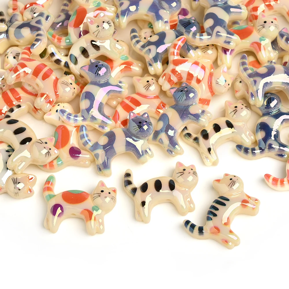10 قطعة الخرز المسطح الراتنج القط على شكل التسنين التركيز حبة BPA الحرة فضفاض حبة لصنع المجوهرات عقد دي اي واي مصاصة سلسلة #3