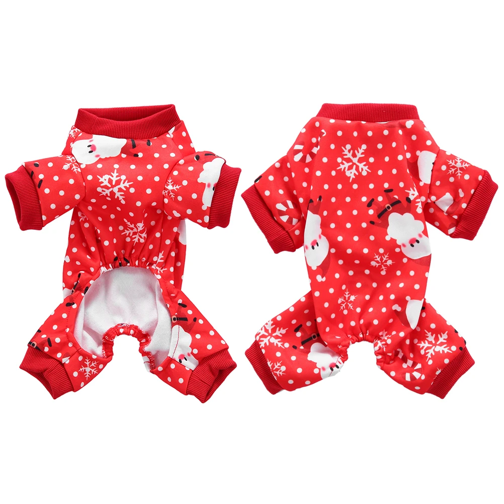 

Pet Clothes for Dogs Cute Christmas Santa Pattern Winter Warm Dog Clothing Party Photo Shoot Outdoor Wear Small Dog L