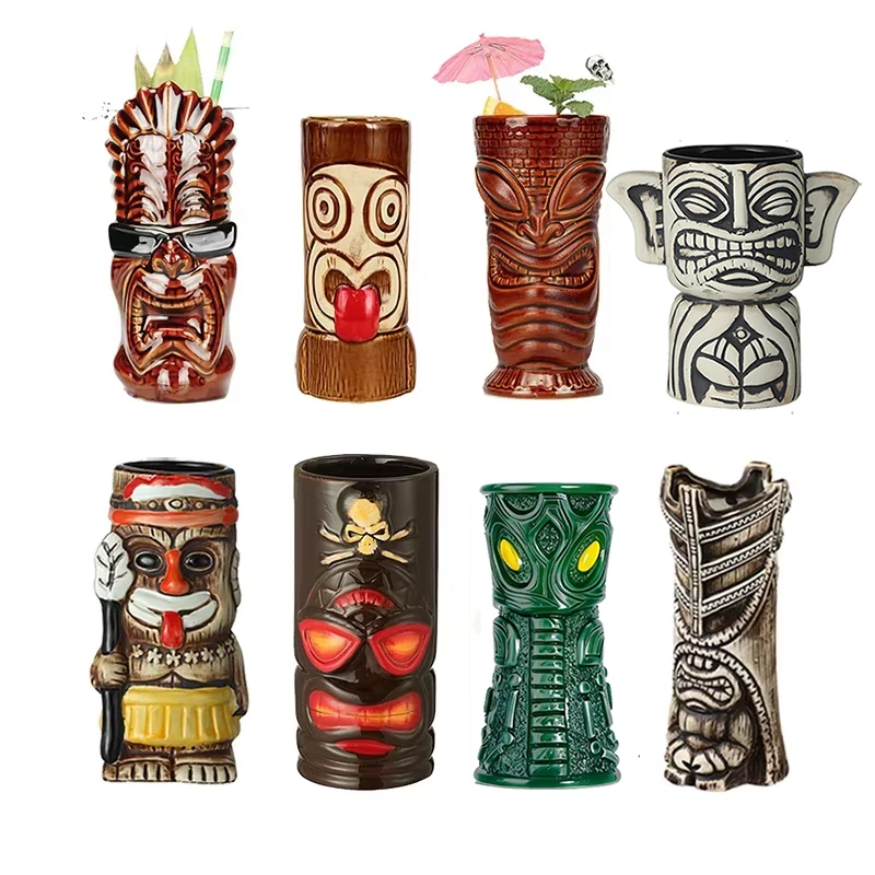 Hawaii Tiki Mugs Cocktail Cup Beer Beverage Mug Wine Mug Ceramic Tiki Mugs