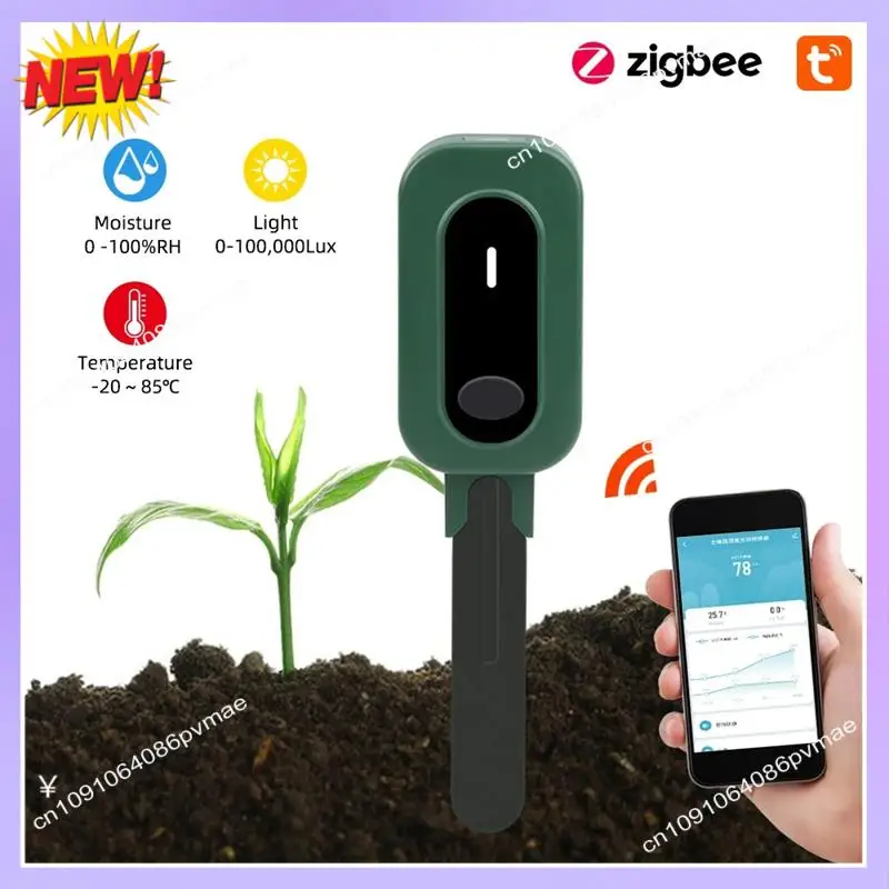 

T24C Zigbee умный измеритель влажности почвы Tuya App Control тестер почвы датчик температуры и влажности для садов в горшках