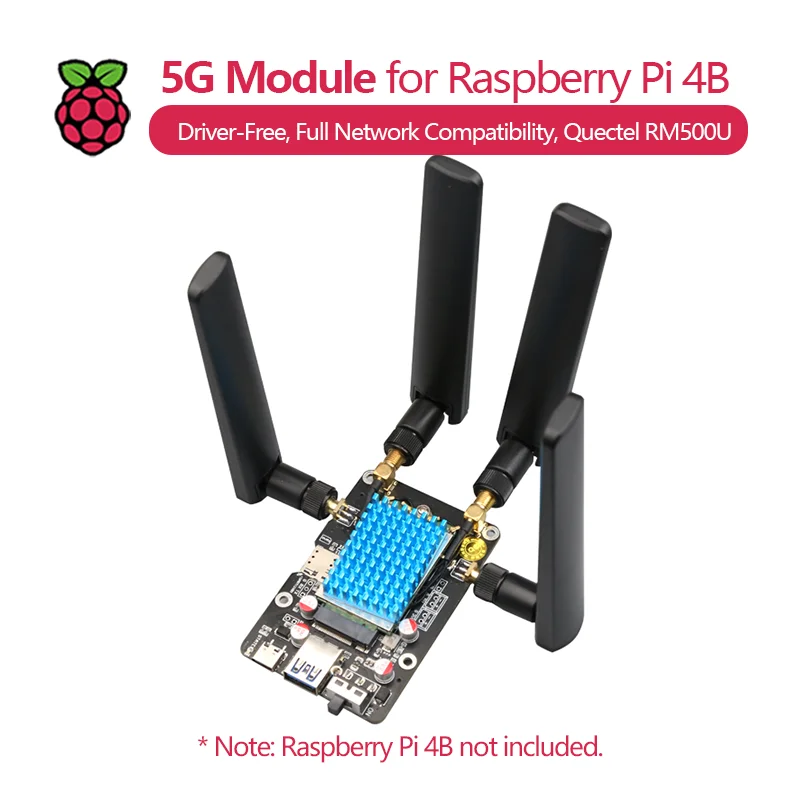 وحدة 5G لـ Raspberry Pi 4B، بدون سائق، شبكة كاملة، RNDIS، X55، UniSOC، Fibocom، RM500U، SSH، OpenWrt، Ubuntu، CentOS
