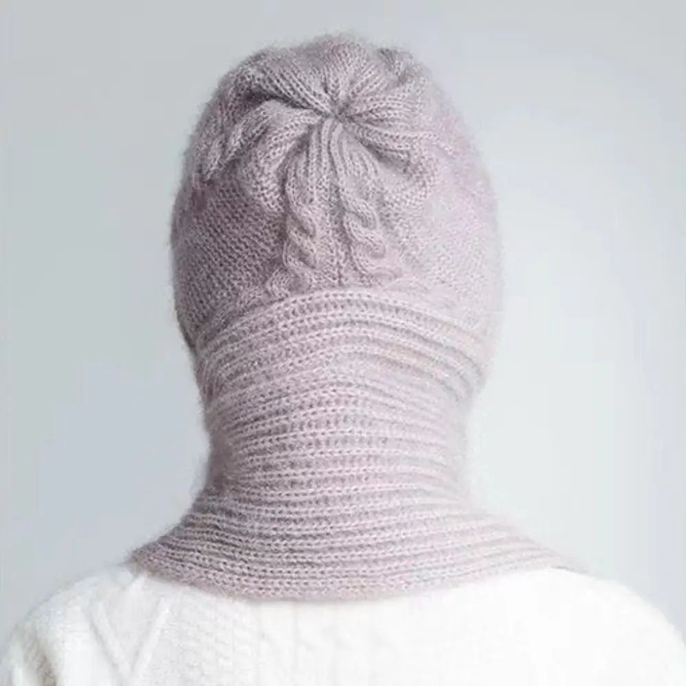 Gorro de punto con protección para los oídos para invierno, conjunto de bufanda, calentador de cuello, pasamontañas para ciclismo cruzado, pañuelo suave a prueba de viento para mamá