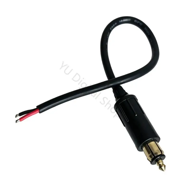 96BA DIN End and Open Wire Side Motorcycle Accessory Power Cable, 14 Wire Size Cord for Lighting and Inflator Wiring