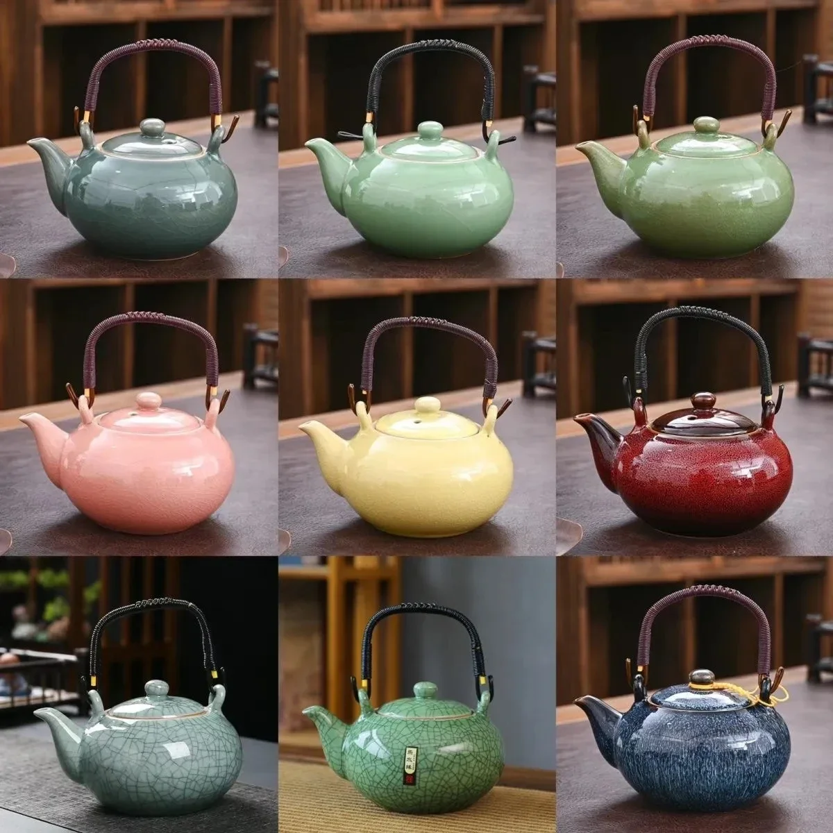 

Винтажный чайник в китайском стиле с подъемной балкой, 650 мл, кружка, чайник для чайника, набор чайных чашек Пуэр, чайная посуда, горшок для сервисных чашек, глина