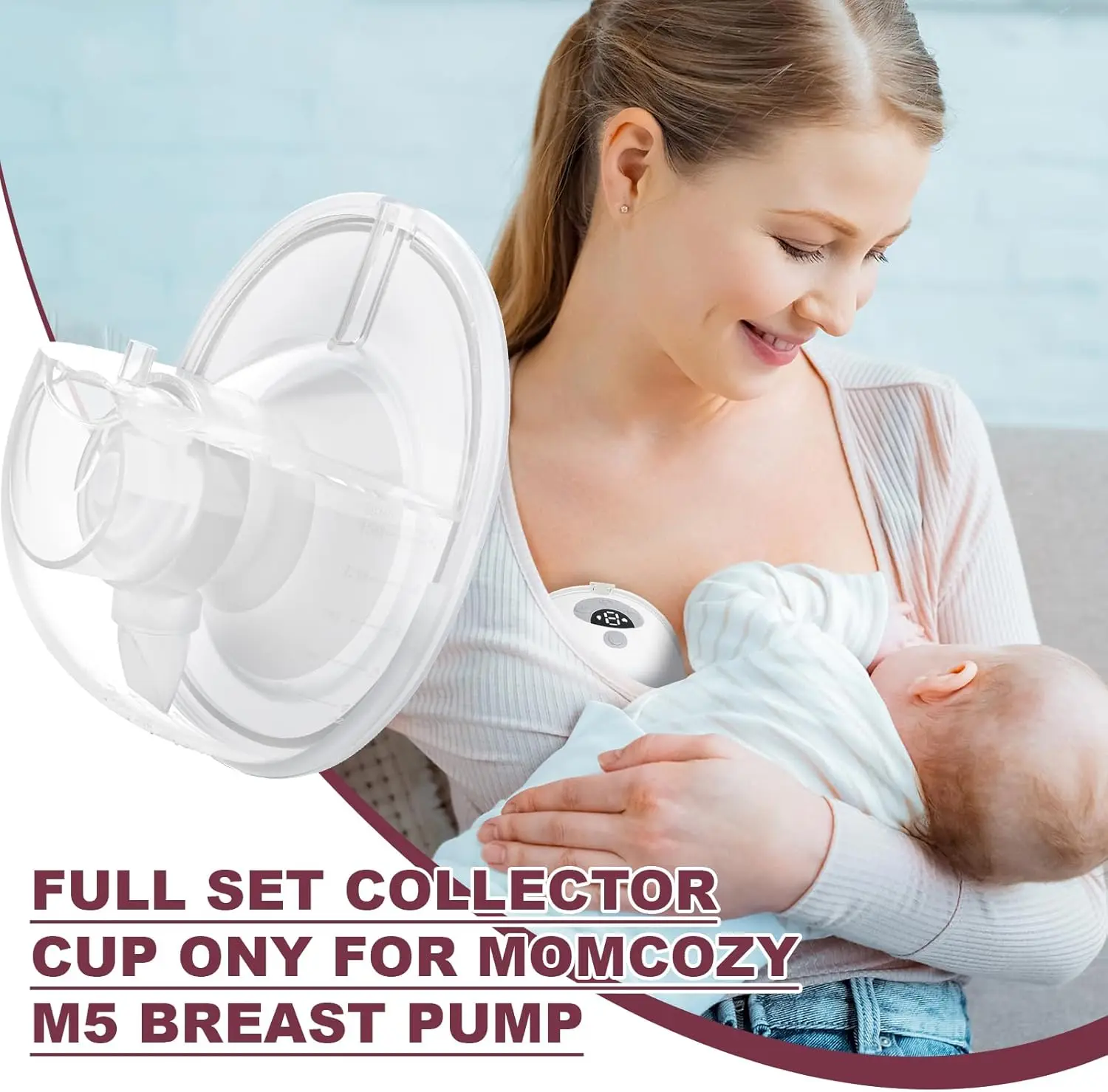 Momcozy M5搾乳器交換部品、コレクションカップ、M5用15/17/19/21mm 8 