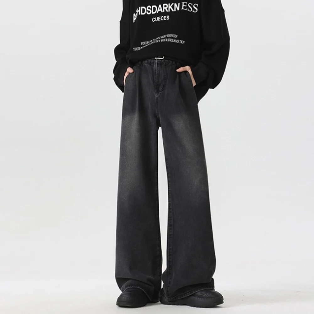 

Baggy Jeans Men's Solid Color Straight Pants Vintage Fashion Trend Street Hip-Hop Casual Simple Niche 2025 Summer Men's Bottoms