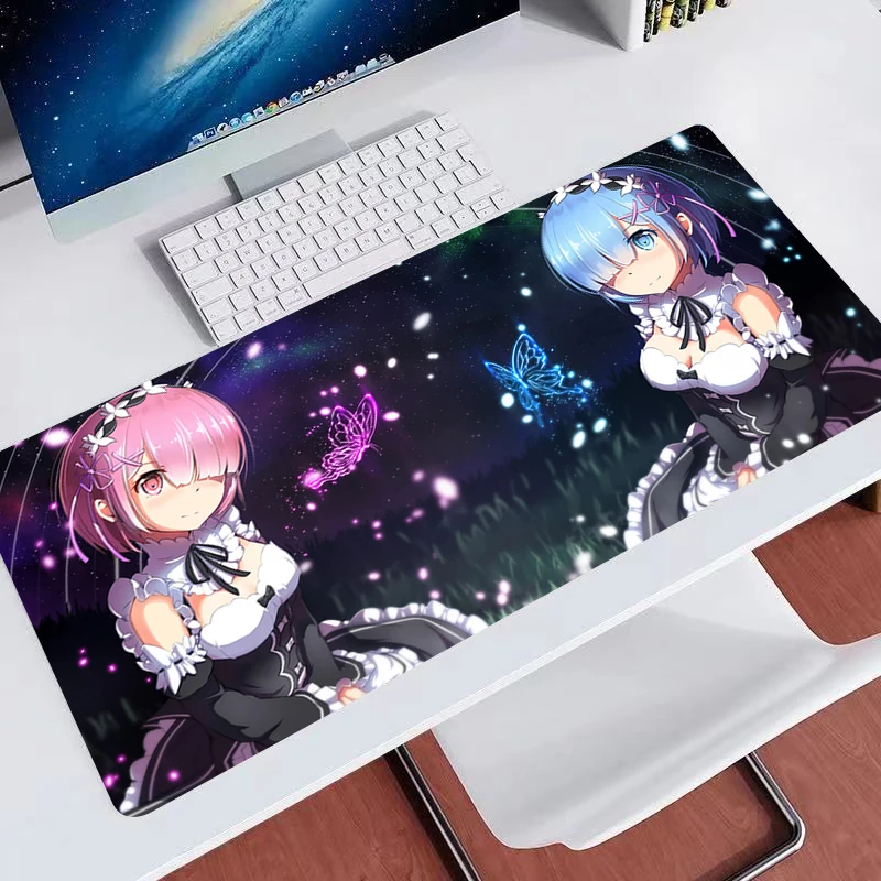 

Gaming Mousepad Cute Girl Rem Gifts Soft Mousepads Desk Pads For PC Keyboard Mats Table Rug Colorful Computer Mousepads For HD