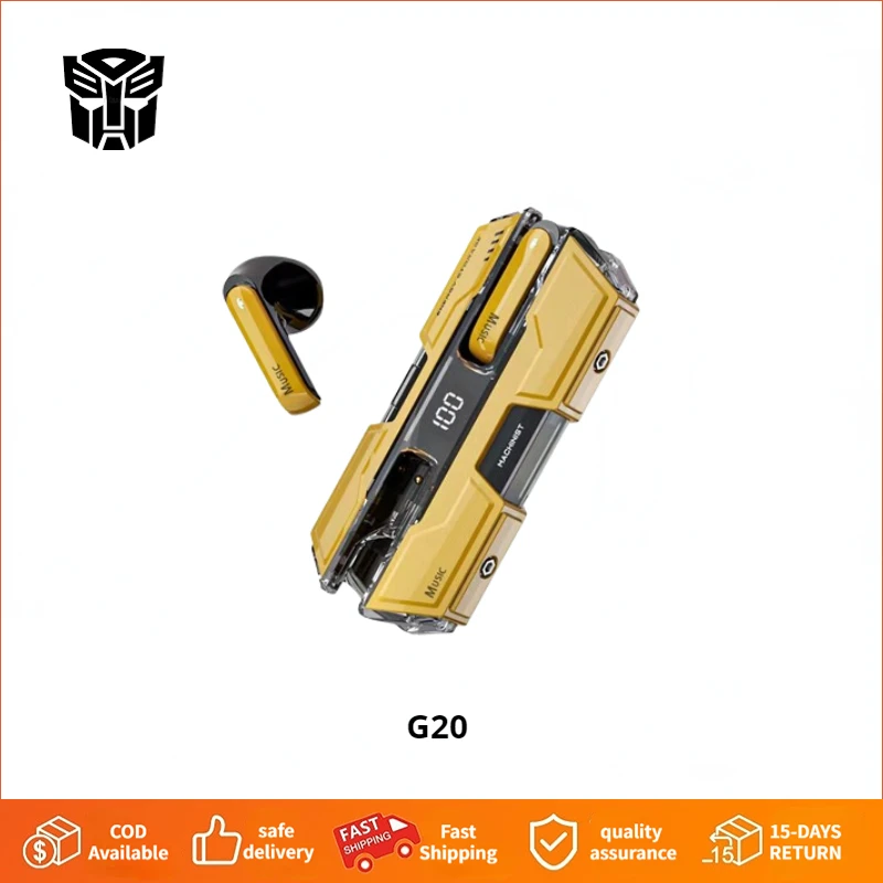 

G20 TWS Bumblebee Gaming Earphones Bluetooth In-Ear Wireless Earphones Earbuds With Mic Earphone Stereo Bass Sport Mecha