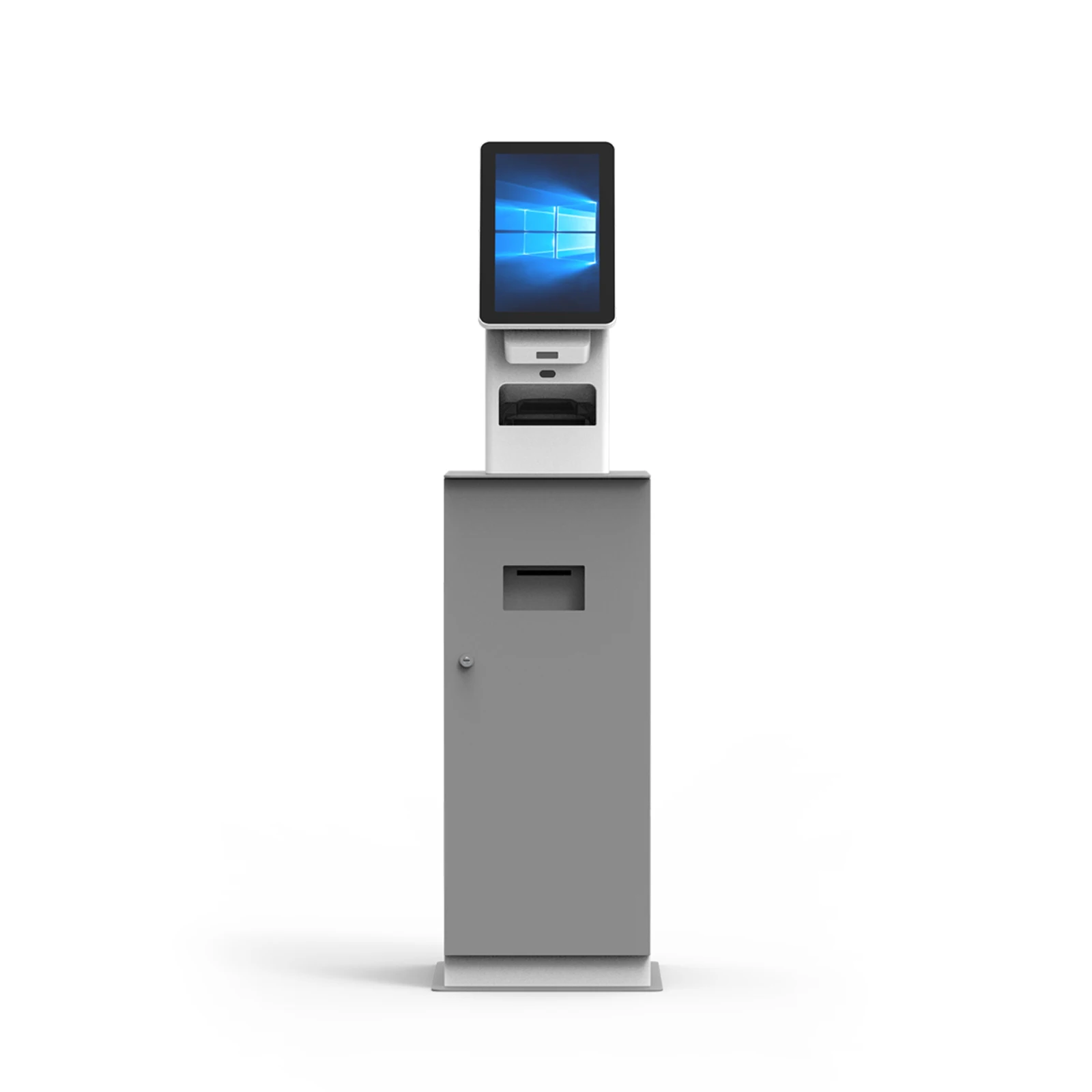 Freestanding self-service reception kiosks, showrooms, registration, self-checking kiosks, with passport scanners, printers