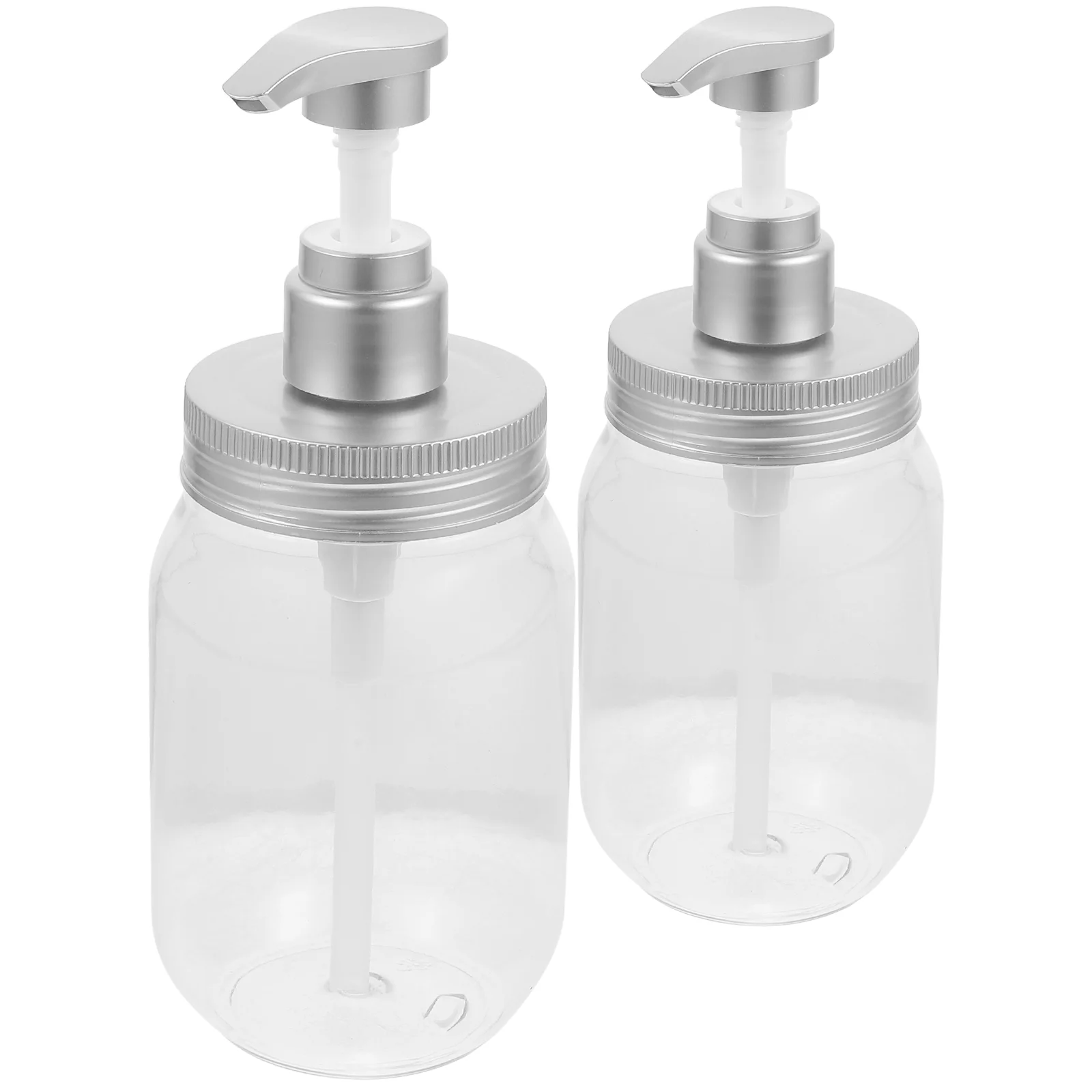 2 Pcs 450ml PET Shampoo Conditioner Shower Gel Refillable Bottles Pump Dispenser for Home Hotel Travel Visible Design