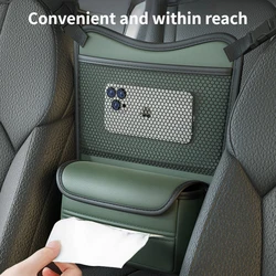 Luxury Nappa Leather Car Seat Organizer, Perfect Solution for Car Storage Needs Document Phone Storage Car Organizer