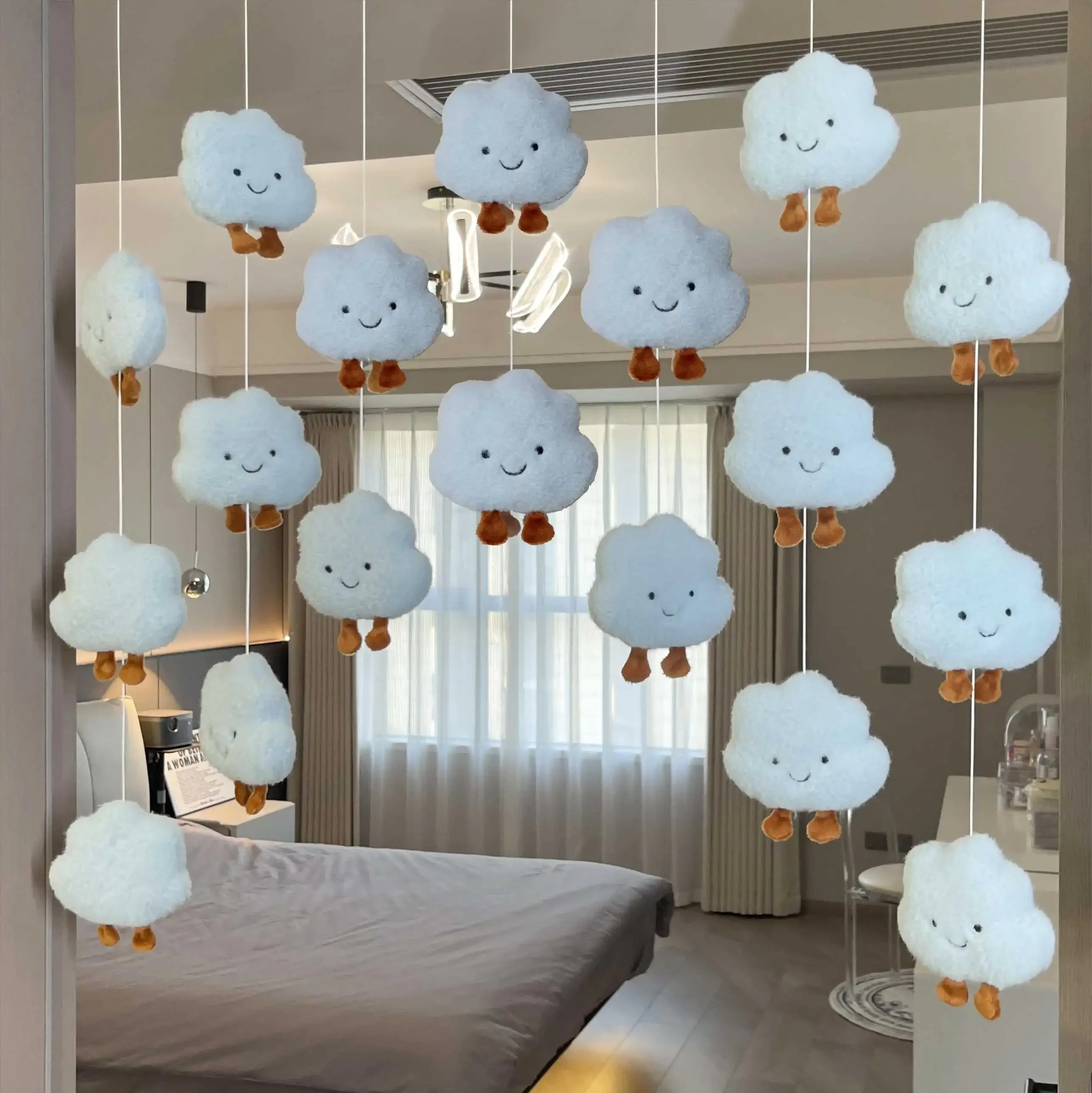 Children's Birthday Cloud Decoration Cute Cream Wind Decoration Plush Wind Hanging Curtains Children's Day Creative Pendant