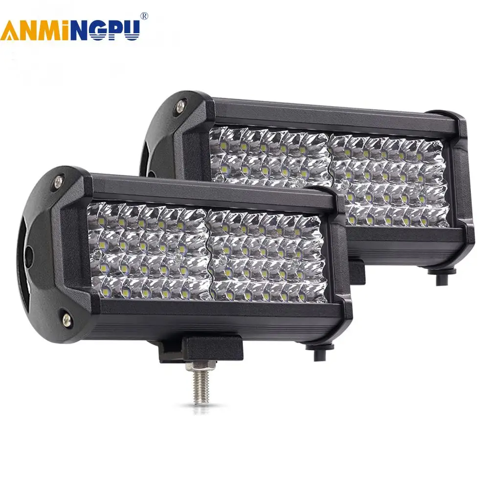 

ANMINGPU 7inch Led Light Bar/Work Light 144W Led Work Light Bar Offroad Combo Led Bar for Tractor Truck 4x4 SUV ATV 12V 24V