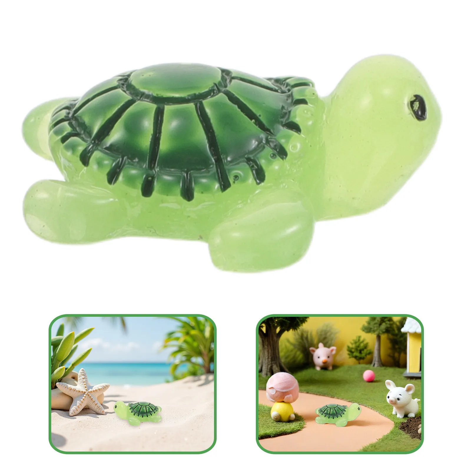 60Pcs Miniature Sea Turtle Resin Sculptures Realistic Mini Turtles Outdoor Garden Decor Fairy Garden Micro Landscape Resin Sea