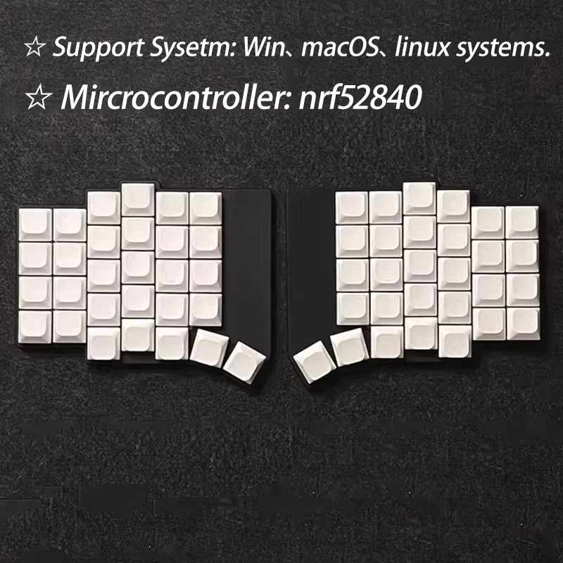 Flake Split Keyboard Kit Two Mode Wired Bluetooth 40/46/58 Keys Mx/ChocV1&V2 200mAh Battery Life Hotswap Support ZMK Custom Gift
