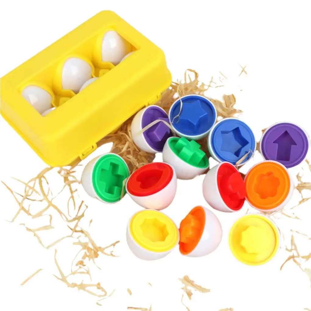 6Pcs Baby Matching Eggs Toy Shape Recognition Learning Plastic Plaything