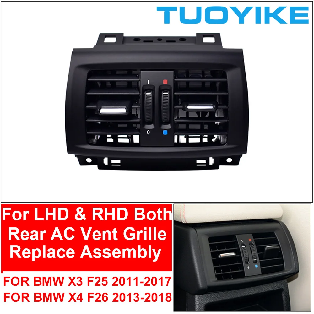 

LHD RHD Rear Row A/C Air Conditioner Vent Grille Fresh Outlet Replace Assembly Kit Trim Cover For BMW X3 X4 F25 F26 2011-2017