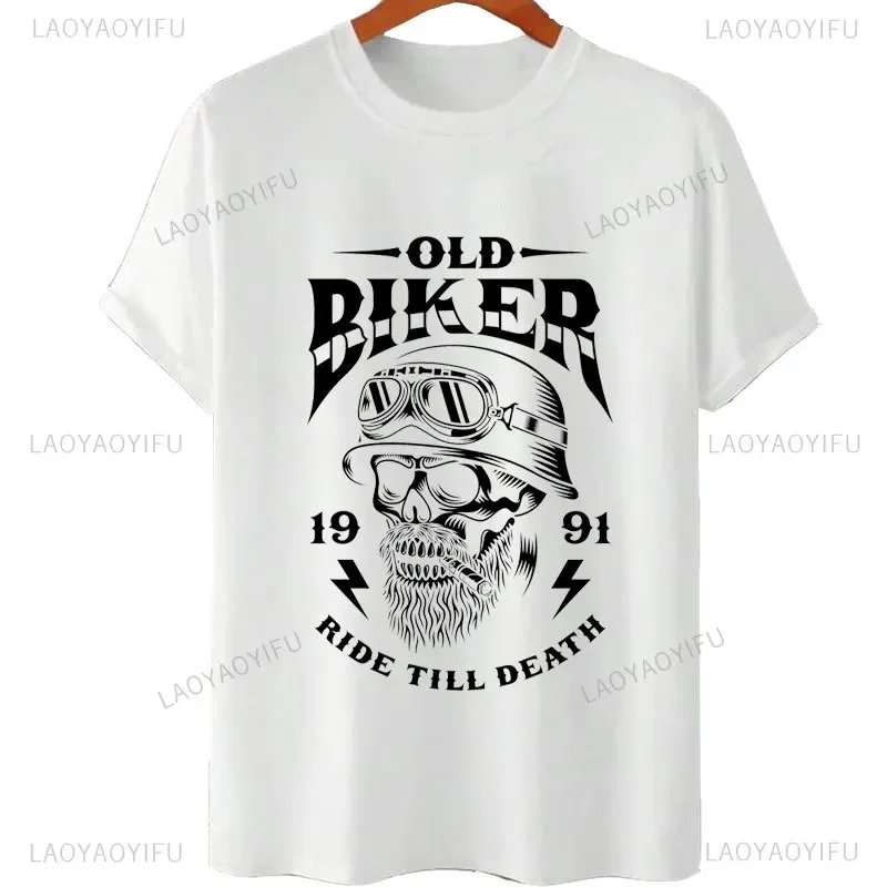 Fashion Old School Biker Iron Cross Skull Kreuz Dk109 Cotton T-Shirt Ride To Live Motorcycle Tee Shirt New Schwarzes T Shirt