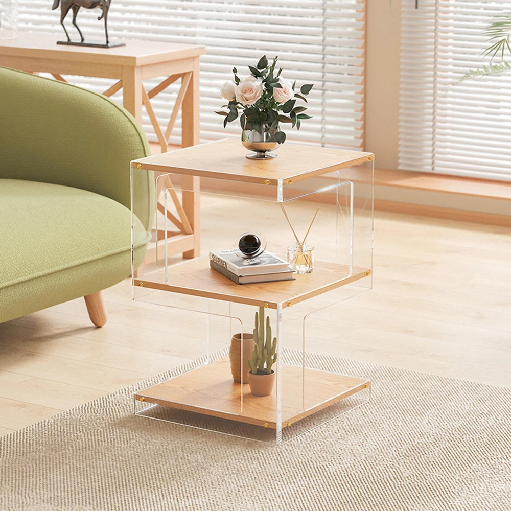 

Multi-layer Bedside Table Multi-functional Storage Rack Dispaly Shelf 60x40x40cm Acrylic Organizer Home Decoration For Bedroom