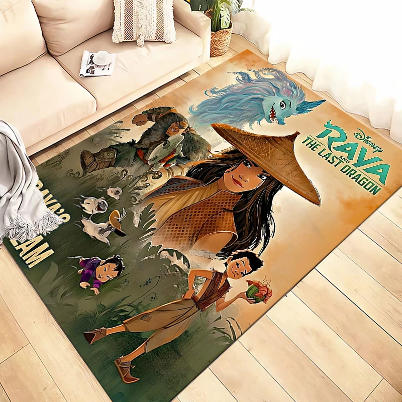 Disne Cartoon Raya and The Last Dragon Printed Floor Mat Carpet Living Room Bedroom Bedside Window Sill Bathroom Floor Mat