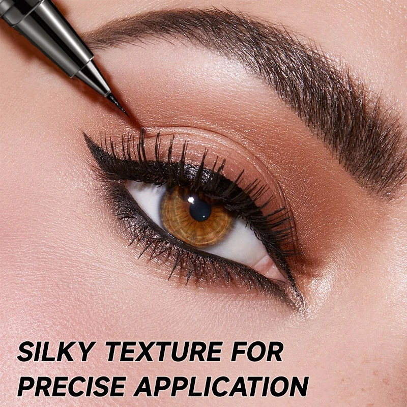 Wodoodporny eyeliner w płynie, długotrwały makijaż, wodoodporny i odporny na pot, odporny na rozmazywanie, szybkoschnący, płynnie się rozprowadza.