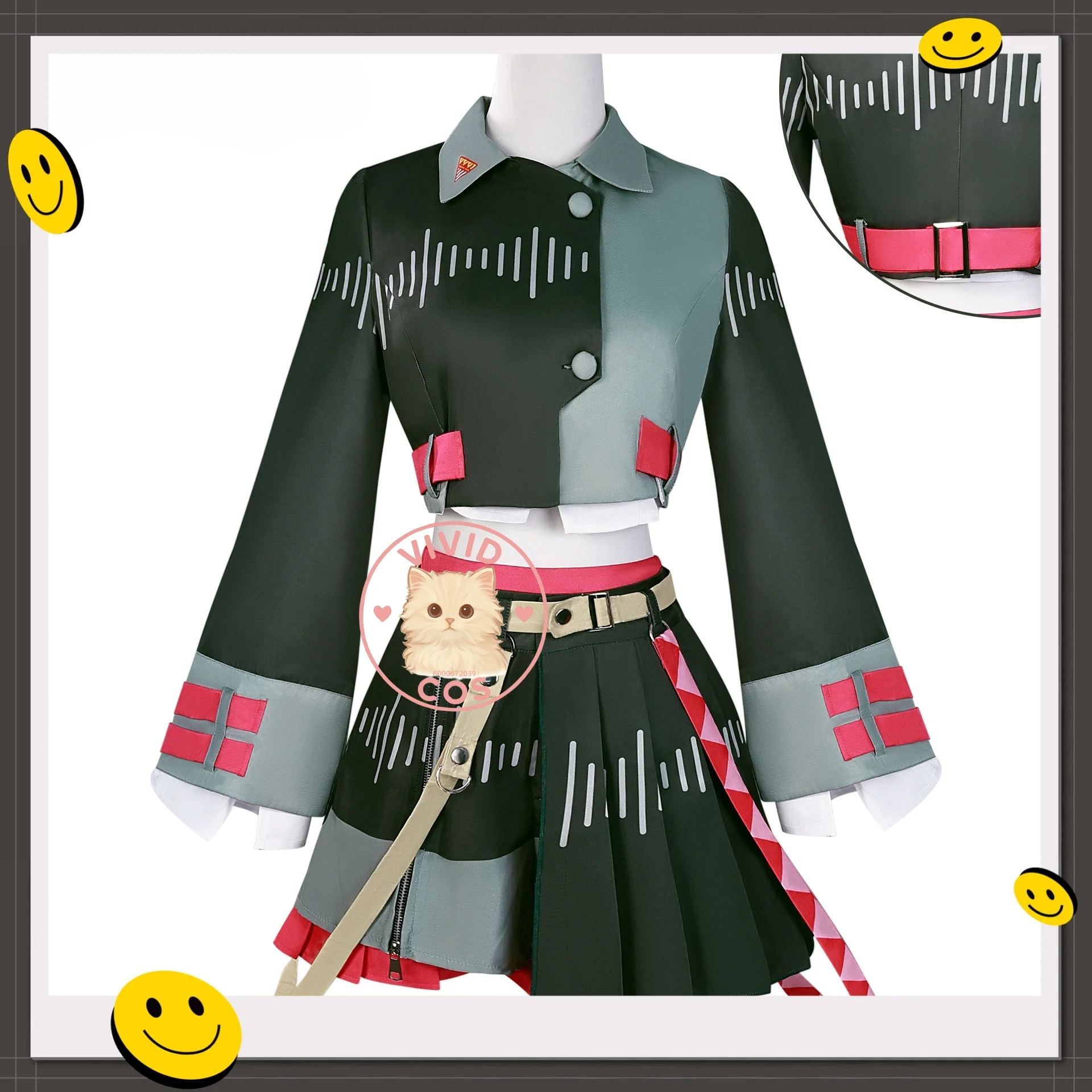 

Kasane Teto New Voice Bank Two-dimensional Cosplay Costume Anime-style Edgy and Chic Dress Full Women's Clothing Set Role-play