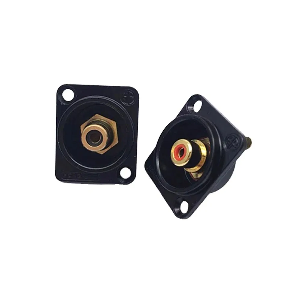 2PCS Female RCA Panel Mount Chassis Socket Connector 86 Panels Gold Plated Black/Silver Video Connector Female Socket