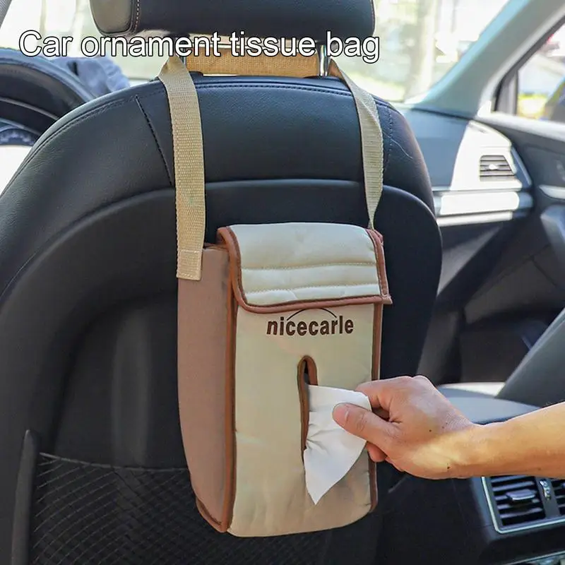 Car Tissue Holder Seat Back Tissue Holder Seat Back Tissue Organizer Tissues Box Holder With Strip For Car Home Bathroom