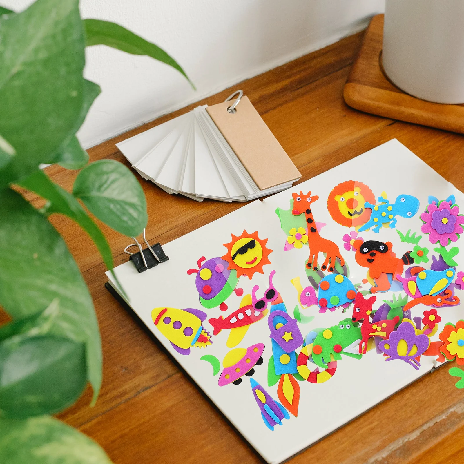 

5 Bags Sponge DIY Blackboard Wall Kids Cartoon Self Adhesive Decorative Blackboard Decorative Stickers Sponge Stickers Pieces