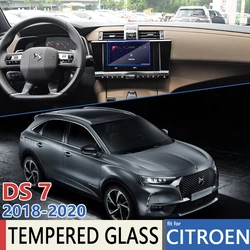 Dla Citroen DS7 2018 ~ 2020 nawigacja samochodowa Auto GPS anty-niebieska folia na światła Touch pełna ochrona ekranu akcesoria do szkła hartowanego