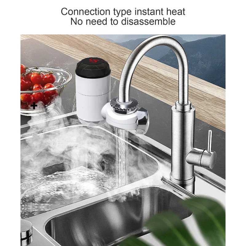 Instant Electric Water Heater Tankless Cold Water Heating Faucet Mount Heater Dropship