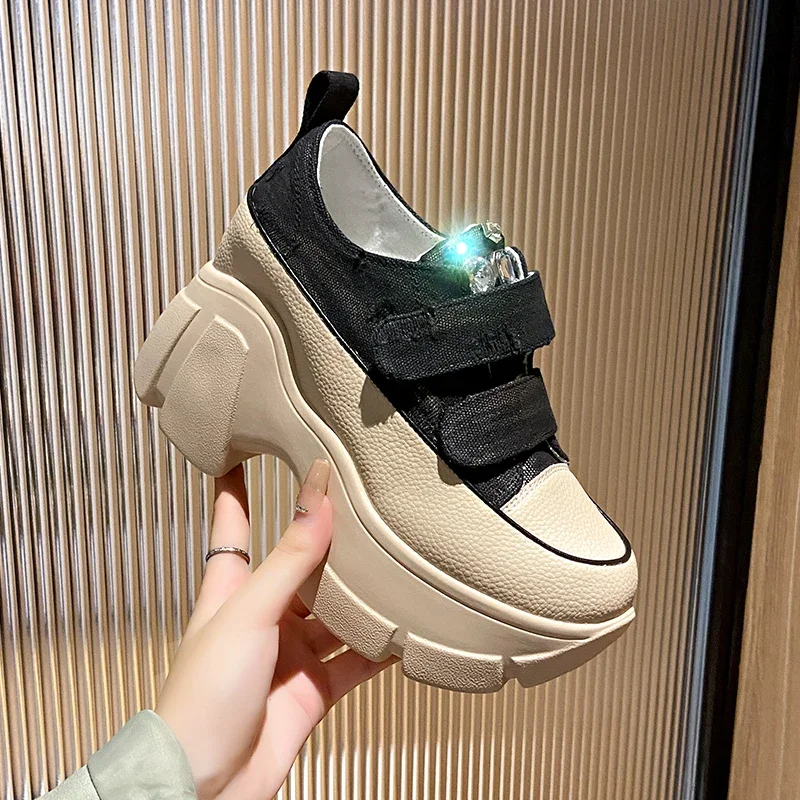 Shoes for Women 2023 High Quality Solid Women\'s Vulcanize Shoes Outdoor Women Sneakers Flat Heel Platform Sneakers Preppy