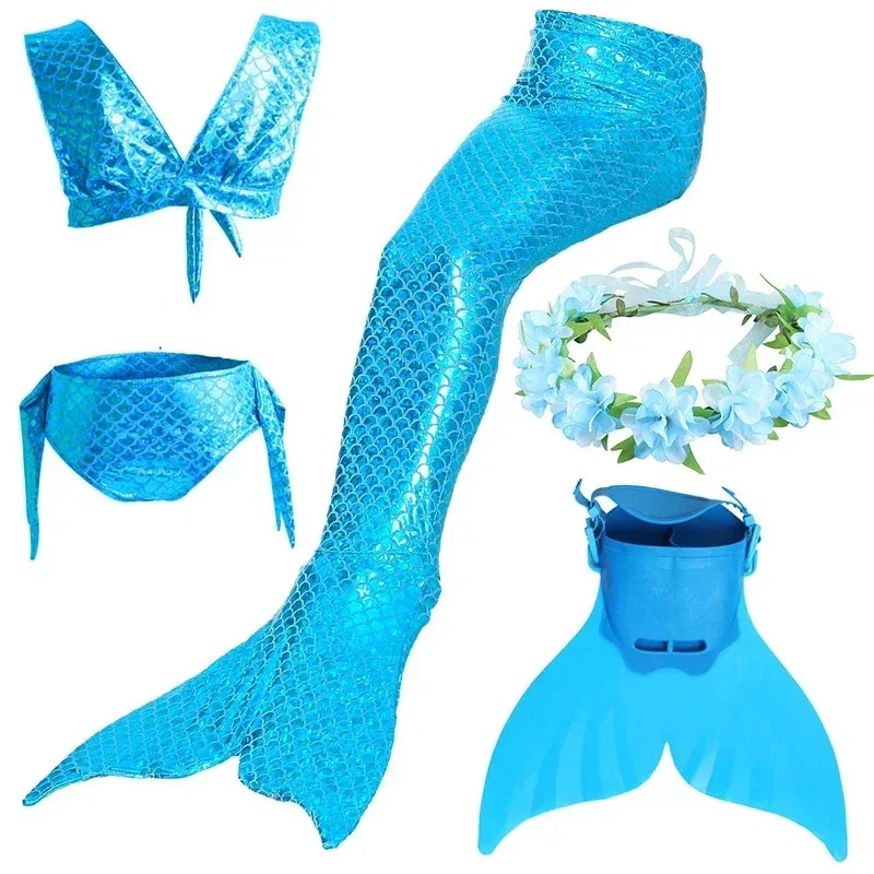 

PrettyGirl Children Swimming Mermaid Tails for Girls Swimsuit Bikini Bathing Suit Dress Mermaid Cosplay Costume can add Monofin