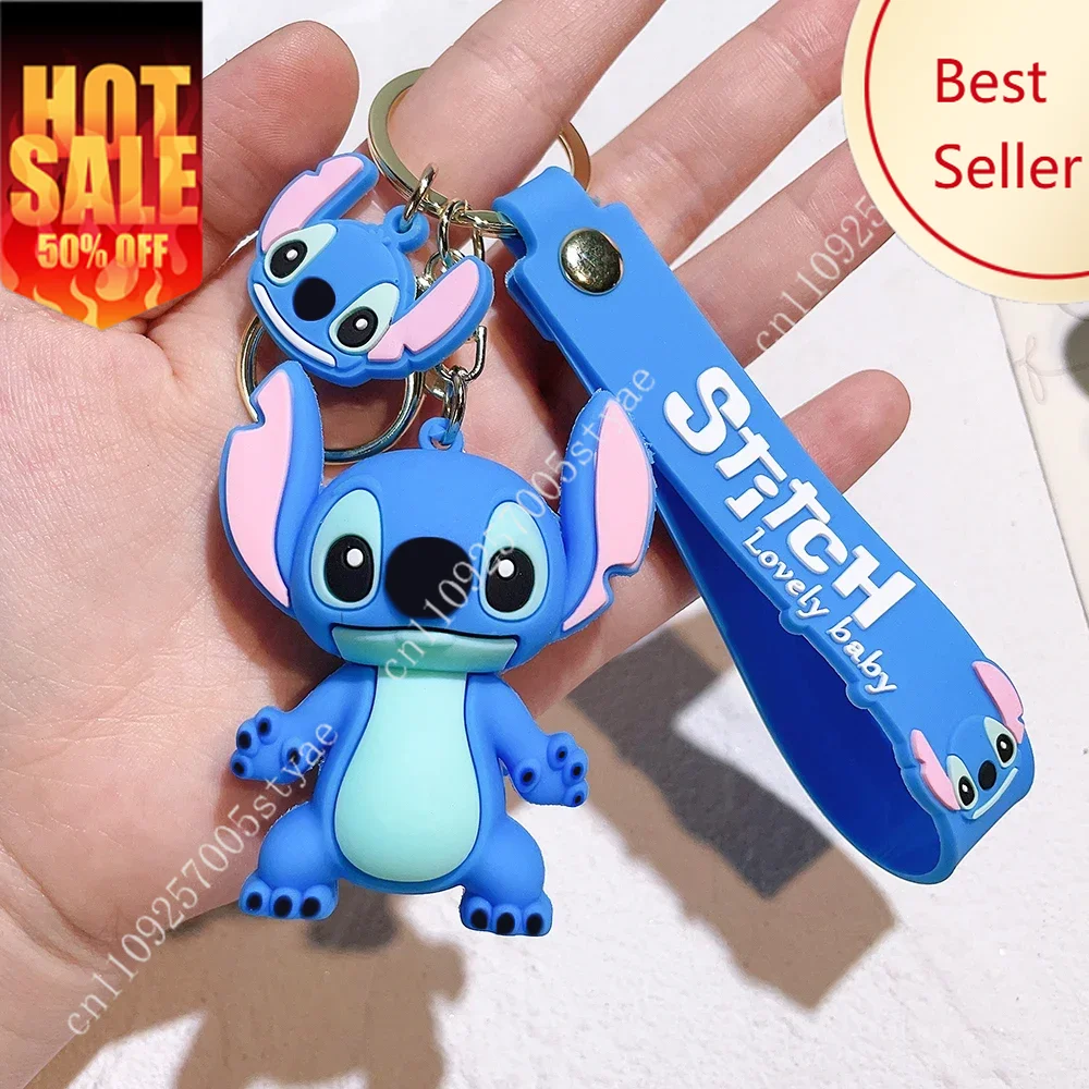 

Lilo Stitch Pendant Disney Pvc Keychain Holder Car Keyring Mobile Phone Bag Hanging Jewelry Holiday Party Decorations Gifts