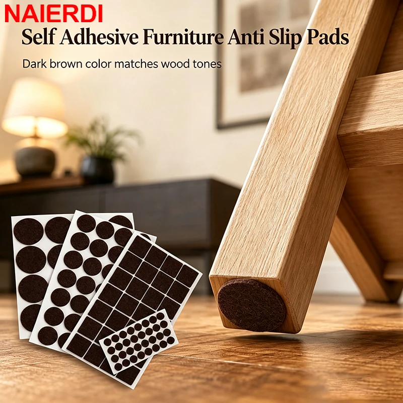 NAIERDI Self Adhesive Rubber Chair Feet Protector Anti Slip Furniture Pads Anti Scratch Floor Protectors Furniture Leg Grippers