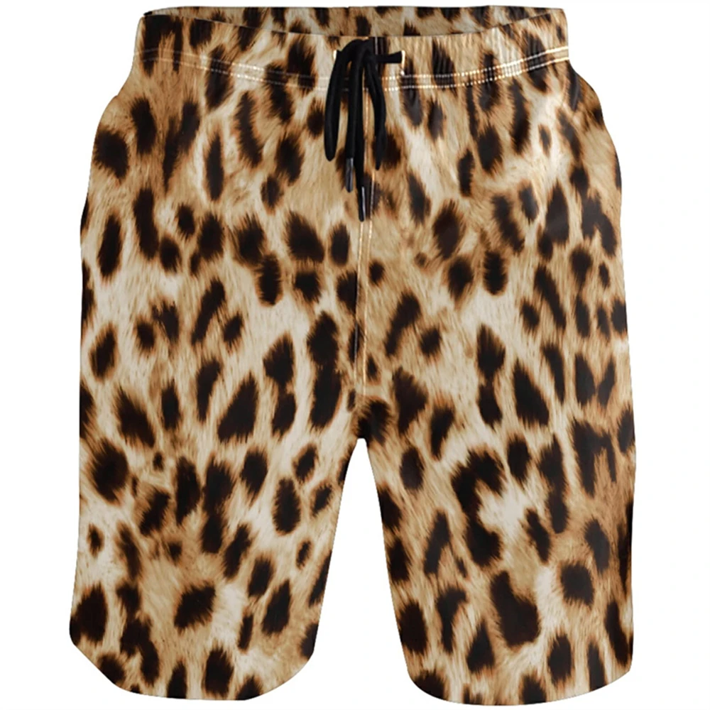 3d Print Bear Fish Leopard Beach Shorts Men Casual Sports Surfing Board Shorts Quick Dry Swimsuits Swim Trunks Short Pants