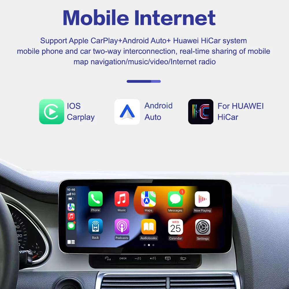 12.3'' Android 13 For Audi Q7 Linux 2010-2015 Left-Hand Drive Car GPS Navigation Wireless CarPlay HD Touch Screen Head Unit