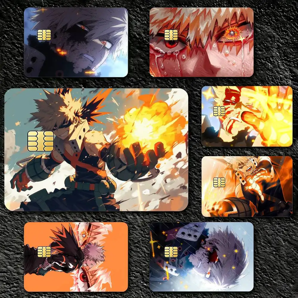 B-Bakugo A-Anime K-Katsuki Sticker Decoration Creative Bank Card Bus Metro Waterproof Sticker