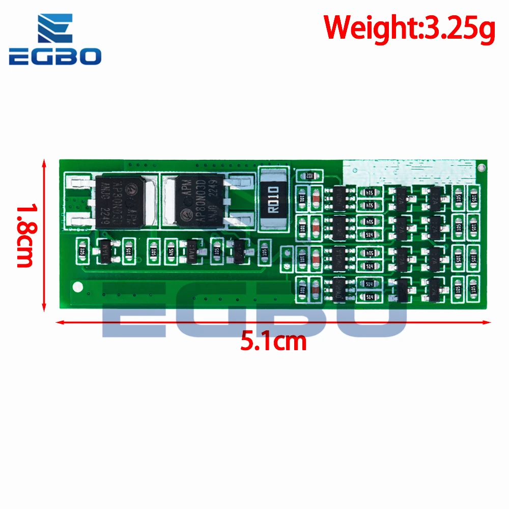 EGBO 4S 8A Polymer Li-ion Lithium Battery Charger Protection Board For 4 Serial 4pcs 3.7 Li-ion Charging Protect Module BMS