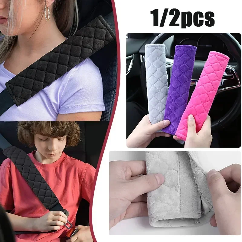 1Pcs Universal Car Seat Belt Protector Cover Soft Warm Plush Safety Belt Shoulder Protector Auto Interior Decoration Accessories