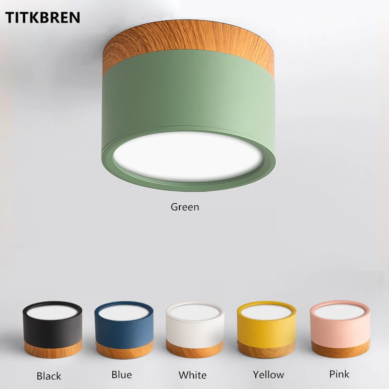Nordic Makaron Small Ceiling Light LED Surface Mounted Downlight Aluminum Shell Creative Corridor Porch Spotlight Hallway Lamps