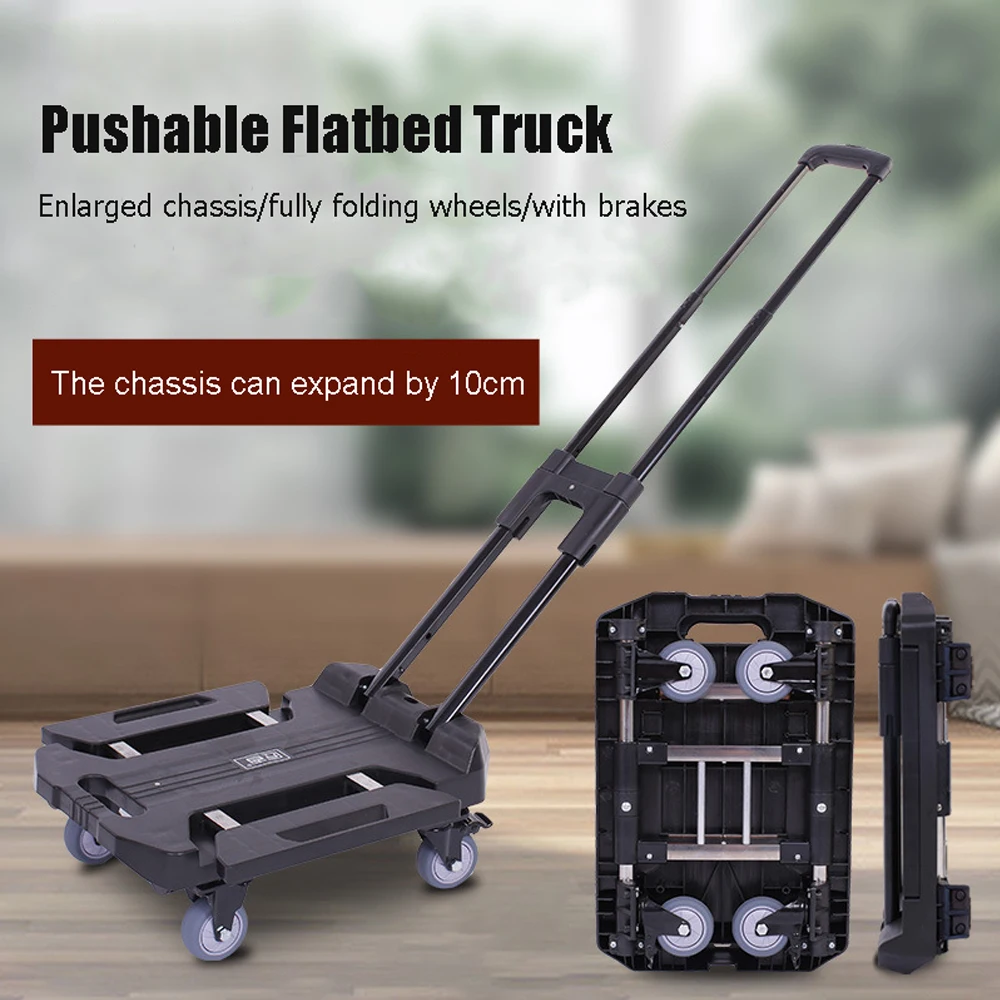 200kg Extended Version Retractable Delivery Trolley Cart Hand Truck with Bungee Cord Portable Folding Cart with Wheels Shopping