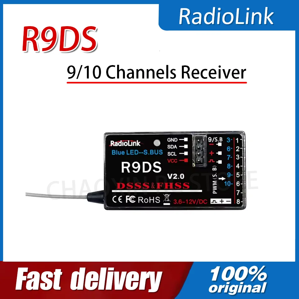 RadioLink R9DS RC Receiver 9/10CH 4000 Meters Control Distance Real-time Telemetry for Helicopter Fixed-wing Glider Robot