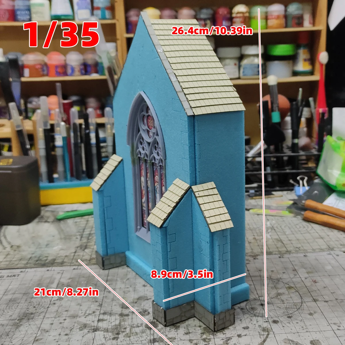 Assembly Architectural Miniature Building Architecture European Medieval Gothic Church Tracery Diorama Scale Model Kit 1/35