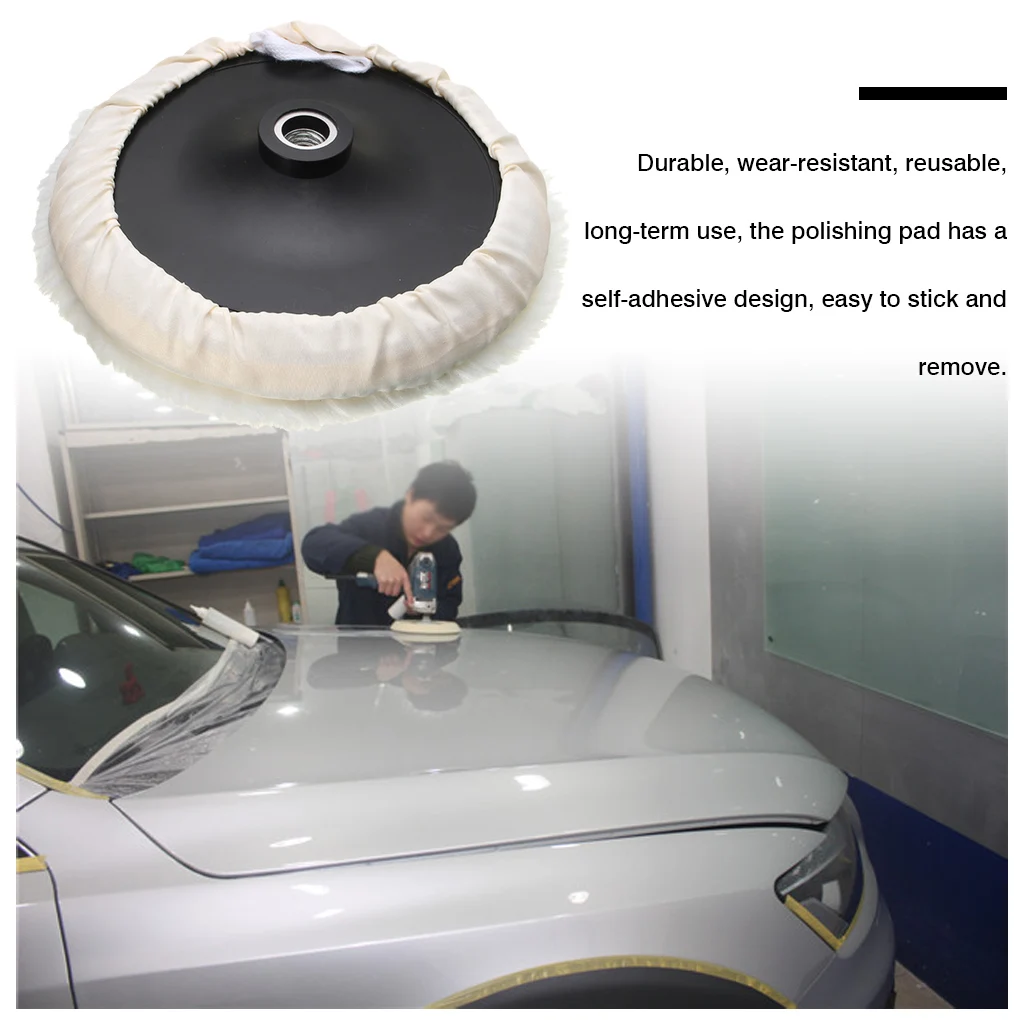 Tampone per lucidatura per auto Tampone per lucidatura autoadesivo Accessorio per pulizia auto portatile riutilizzabile da 7 pollici, tipo 5