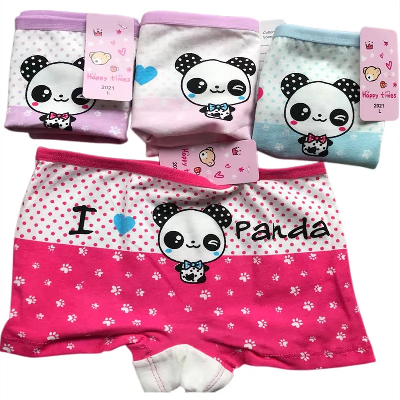 4pcs Girls Cartoon Boxes Children Cotton Underwear Cute Pattern Printing Panties Kids Short Panties Girl Underpants Size 2T-10T